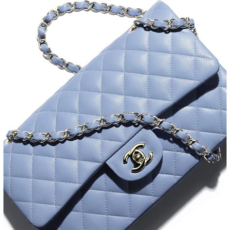 blue chanel bag with gold chain|Chanel bag with gold hardware.